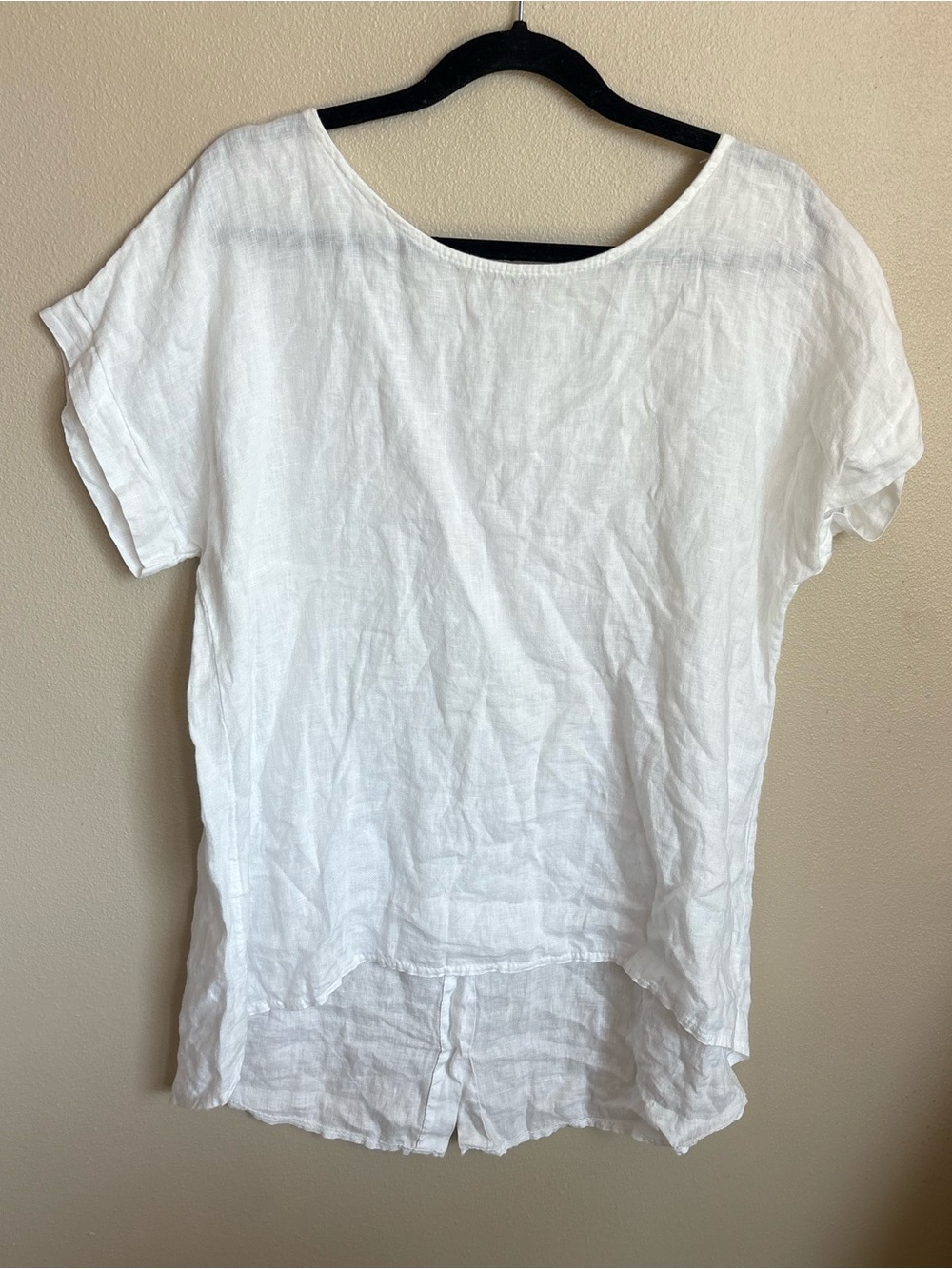 Terzo Millennio 100% Linen White Button Back Top Made in Italy